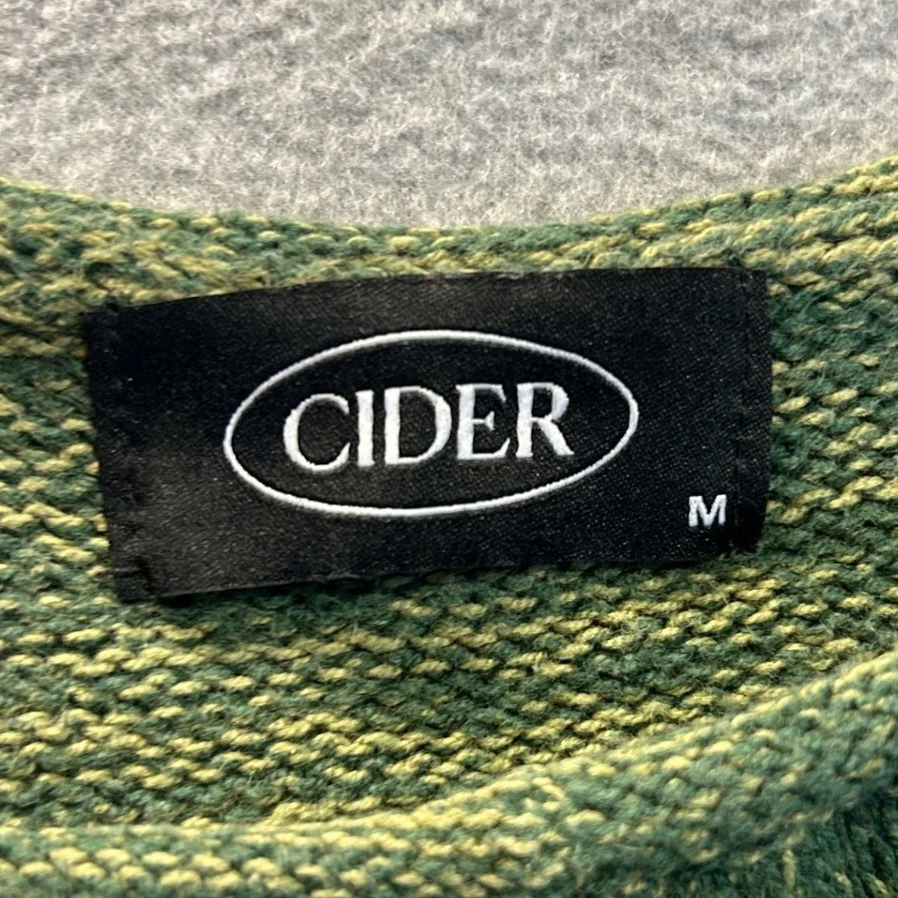 Cider Marled Knit Cropped Sweater Tank Top Womens Medium Olive Green Y2K Fitted